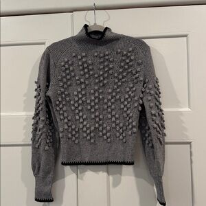 BCBGMAXAZRIA Grey Popcorn Stitch Turtleneck Size Medium